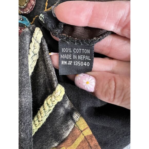 Rising International Womens Zip Hoodie Jacket Nepal-Made Embroidered Y2K 80s 90s - Picture 5 of 10